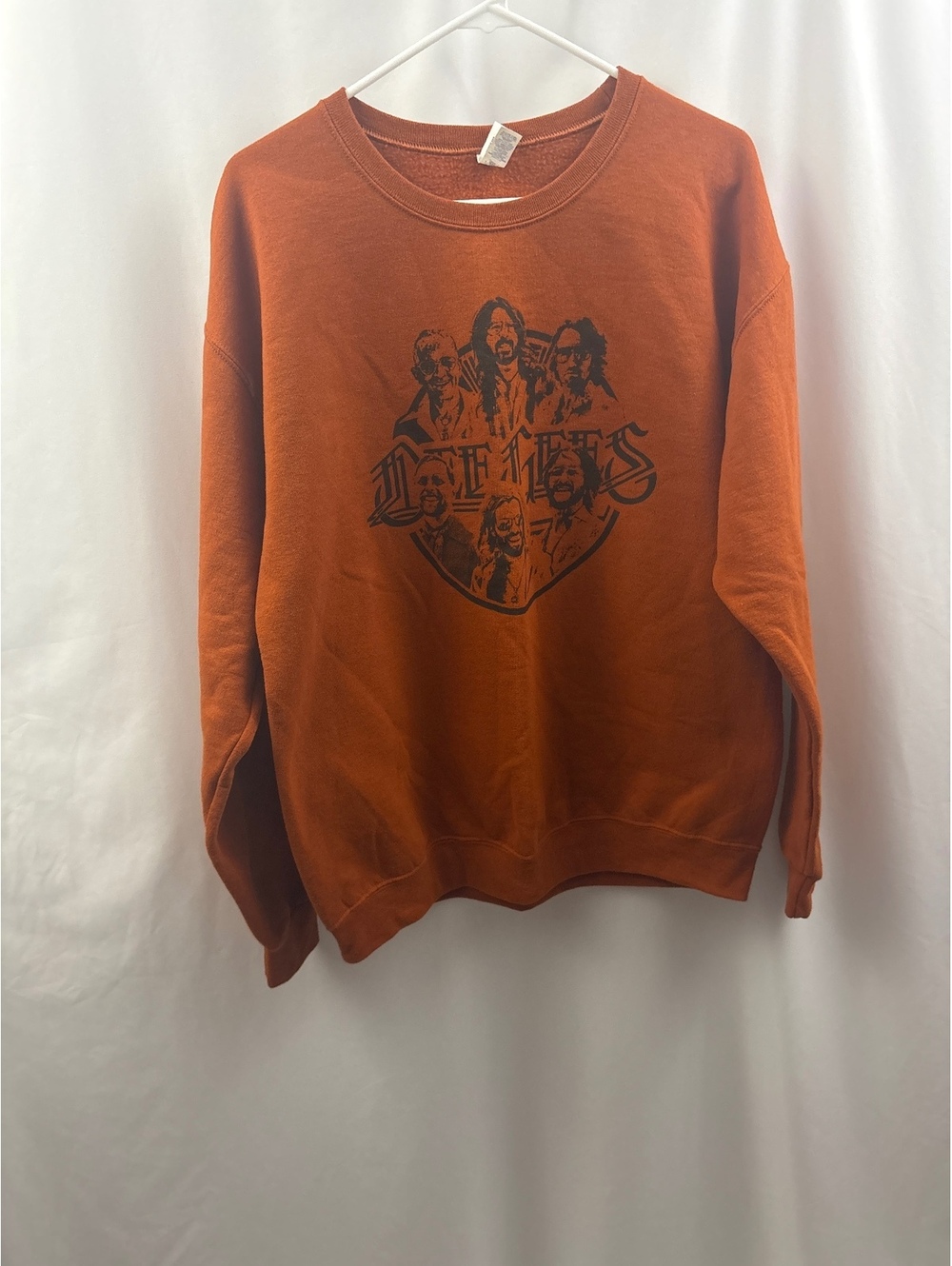 The Bee Geez Hail Satin Burnt Orange Men’s Size Lage Crewneck Sweatshirt